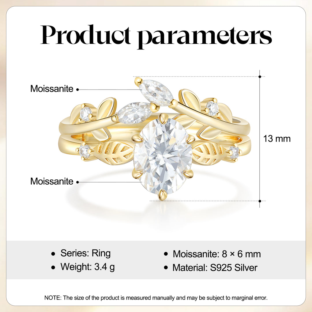 Gold Natural Moissanite Ring