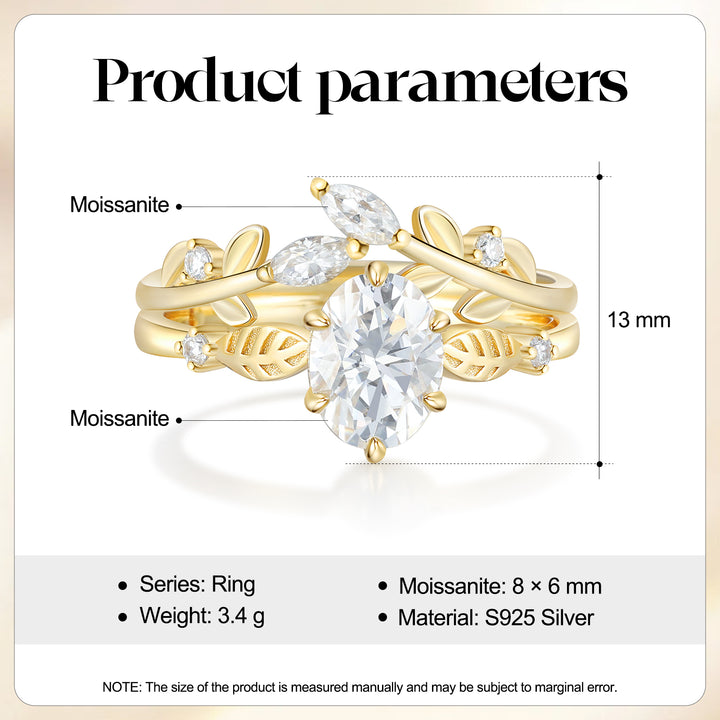 Gold Natural Moissanite Ring