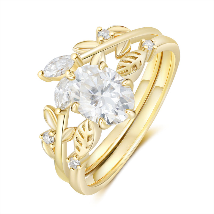 Gold Natural Moissanite Ring