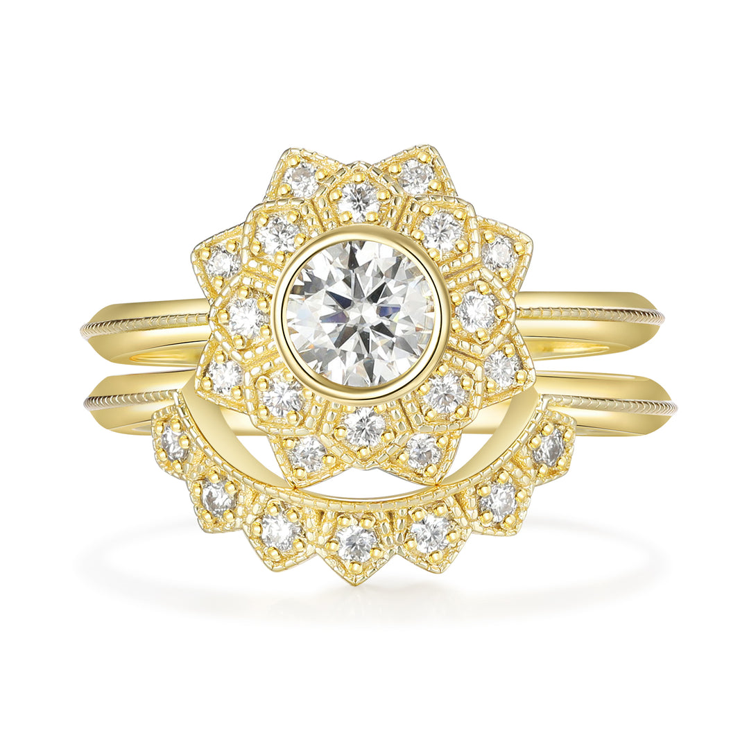 Gold Natural Moissanite Ring