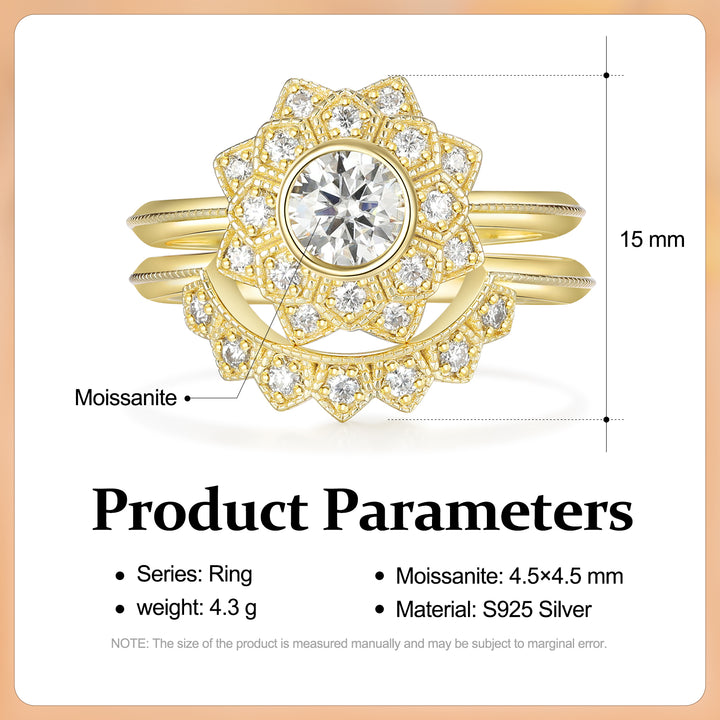 Gold Natural Moissanite Ring