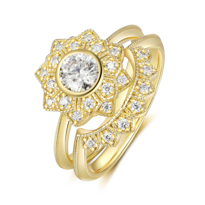 Gold Natural Moissanite Ring