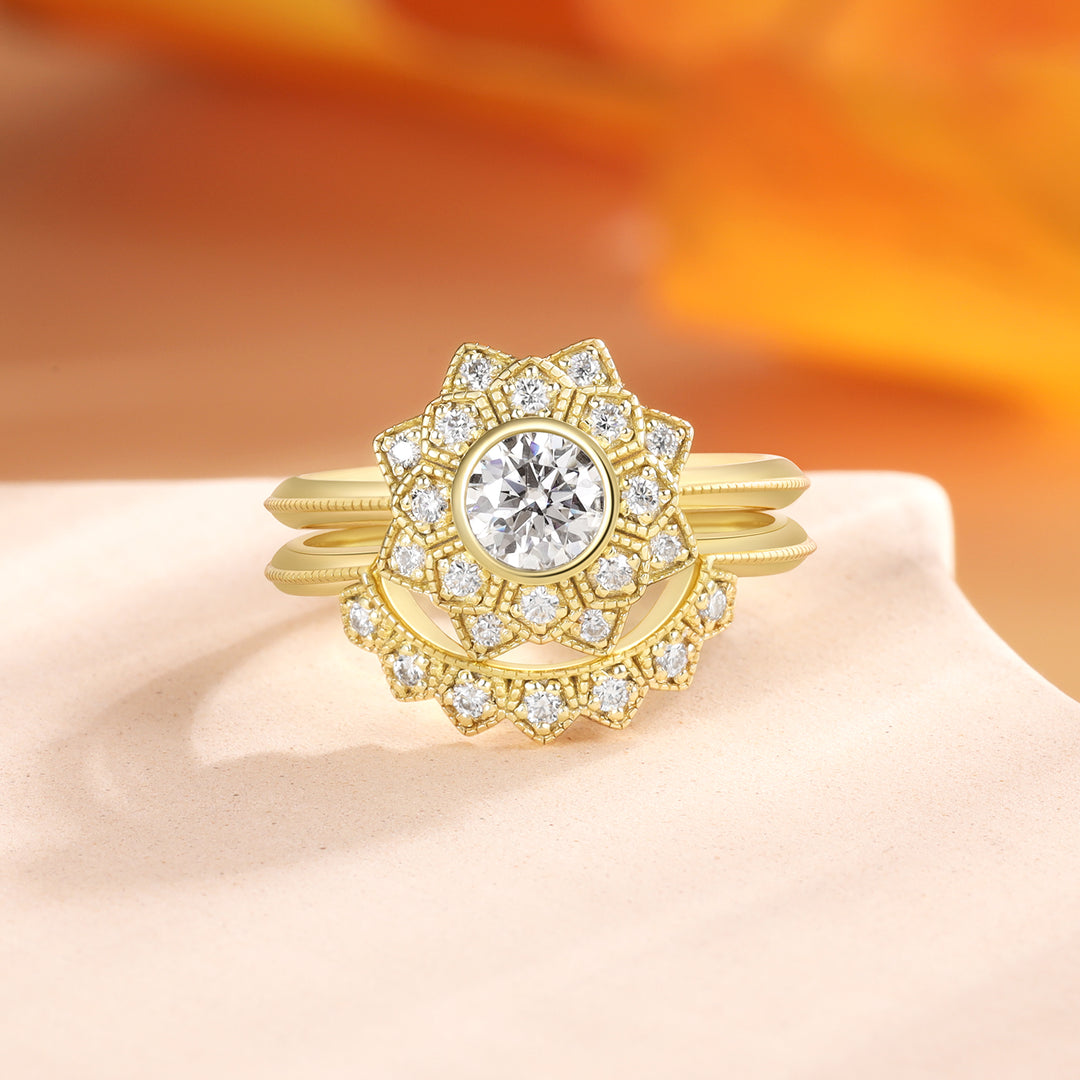 Gold Natural Moissanite Ring