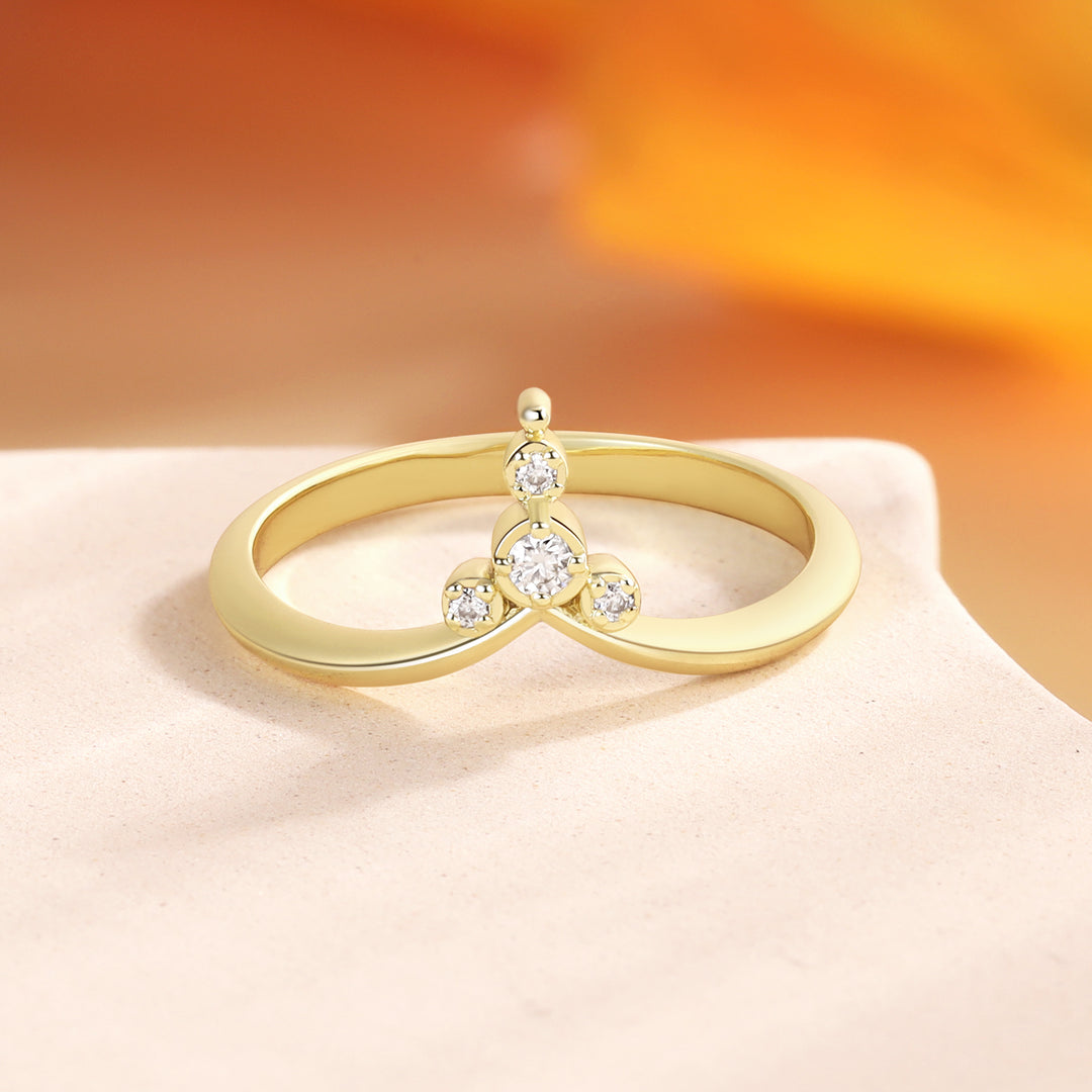 Gold Natural Moissanite Ring