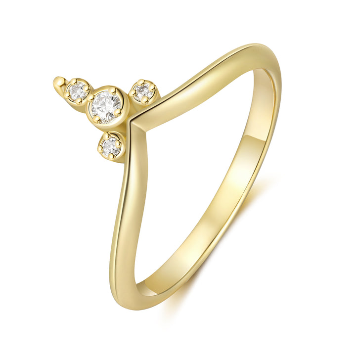 Gold Natural Moissanite Ring