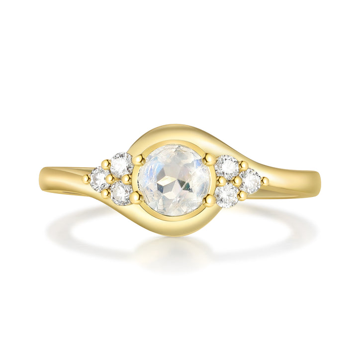 Gold Natural Moonstone Ring