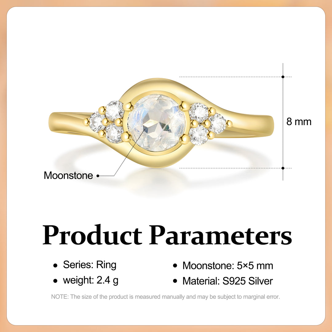 Gold Natural Moonstone Ring