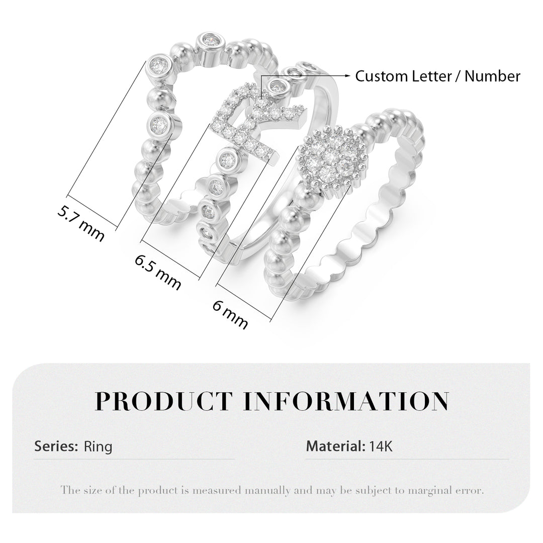 3D Jewelry Letter Ring