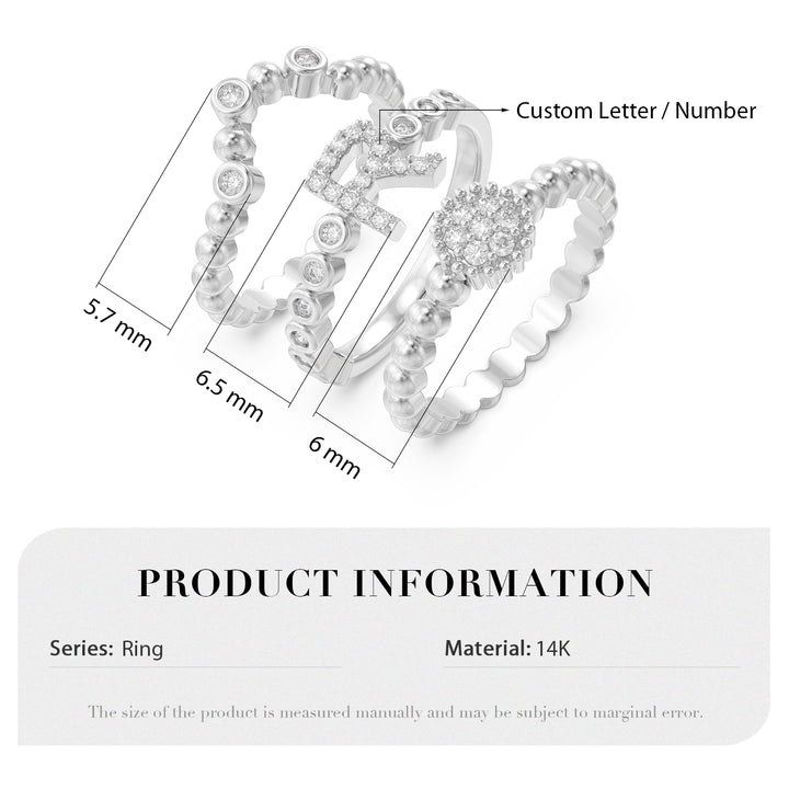 3D Jewelry Letter Ring