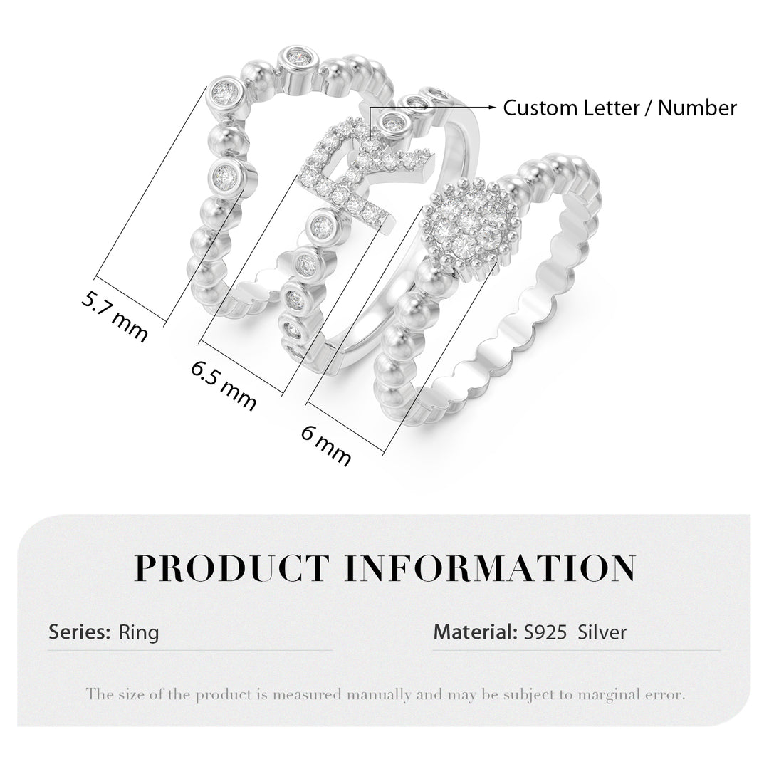 3D Jewelry Letter Ring