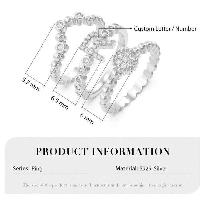 3D Jewelry Letter Ring