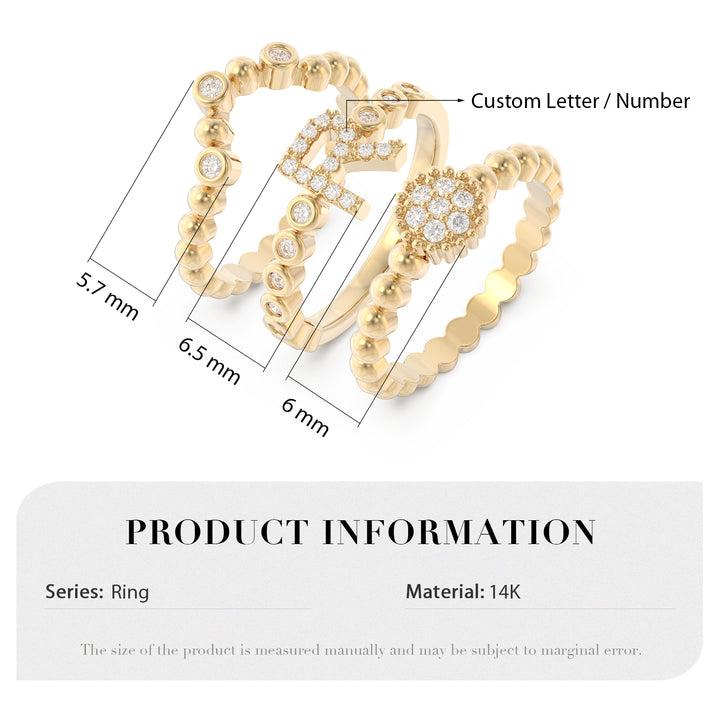 3D Jewelry Letter Ring