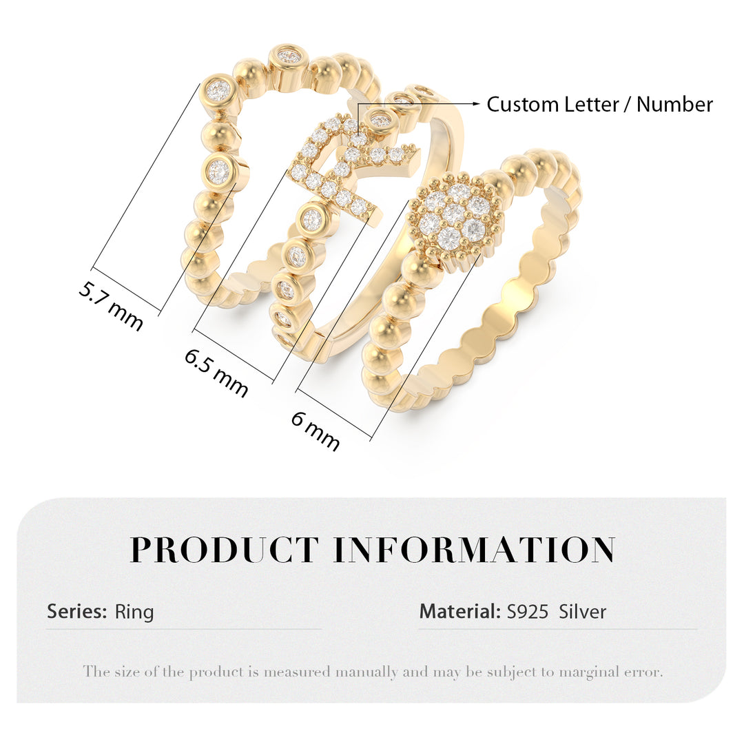 3D Jewelry Letter Ring