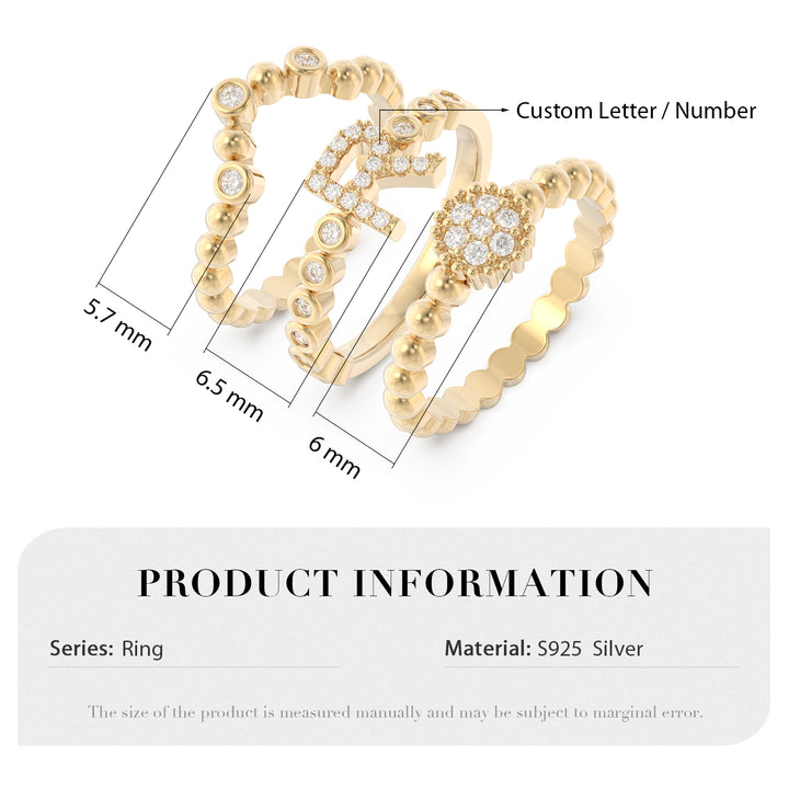 3D Jewelry Letter Ring