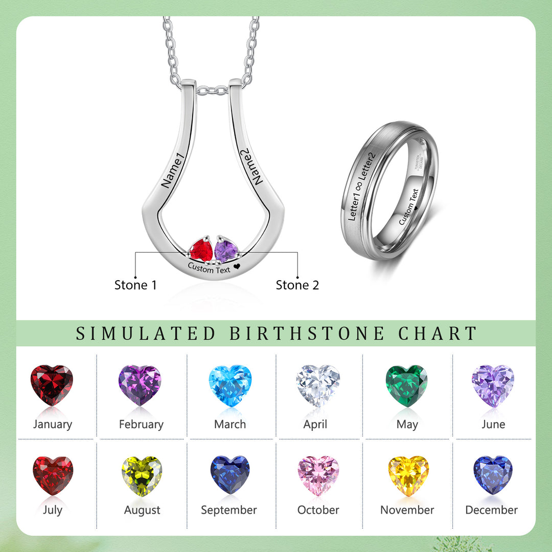 Birthstone Necklace with Ring