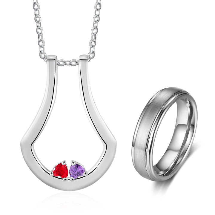 Birthstone Necklace with Ring