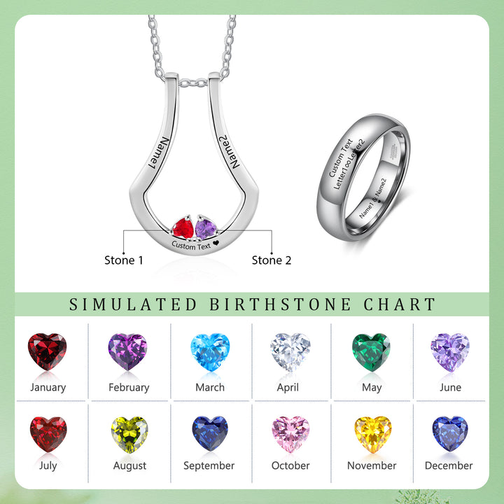 Birthstone Necklace with Ring