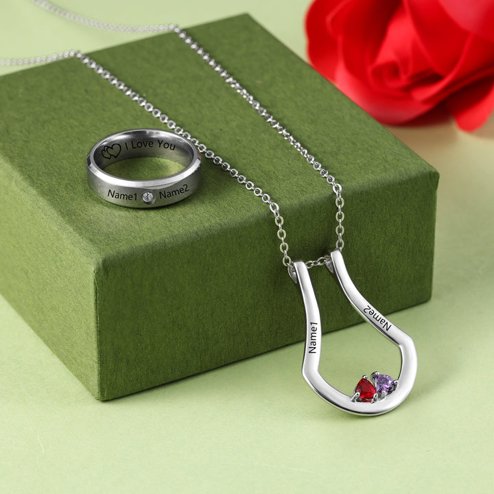 Birthstone Necklace with Ring