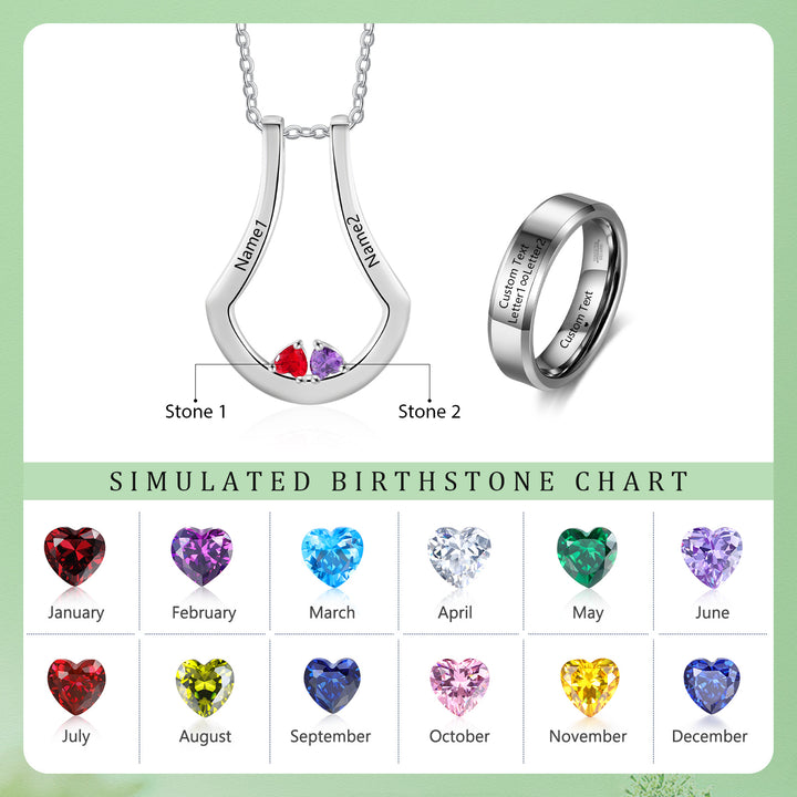 Birthstone Necklace with Ring