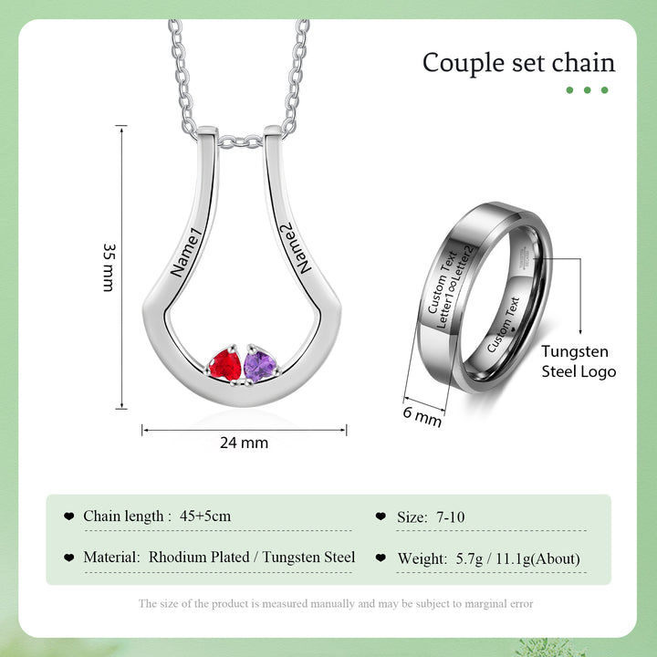 Birthstone Necklace with Ring