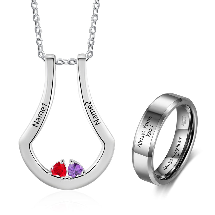 Birthstone Necklace with Ring