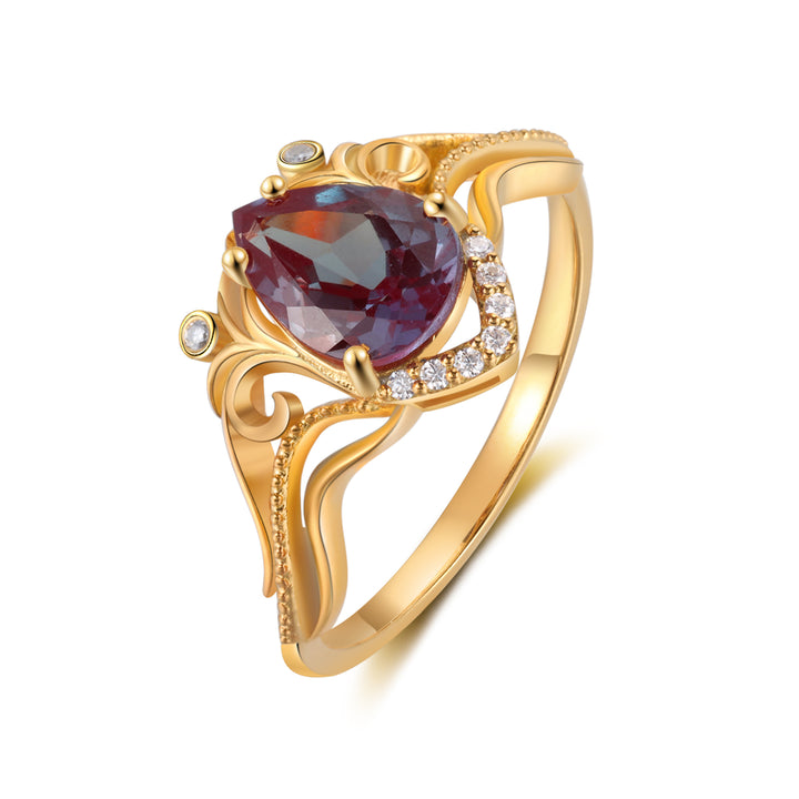 Silver Natural Alexandrite Ring