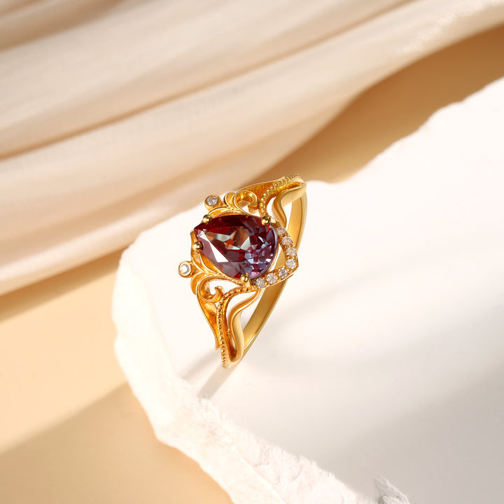 Silver Natural Alexandrite Ring