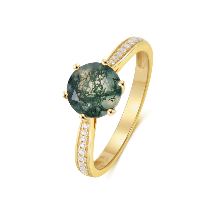 Natural Moss Agate Ring