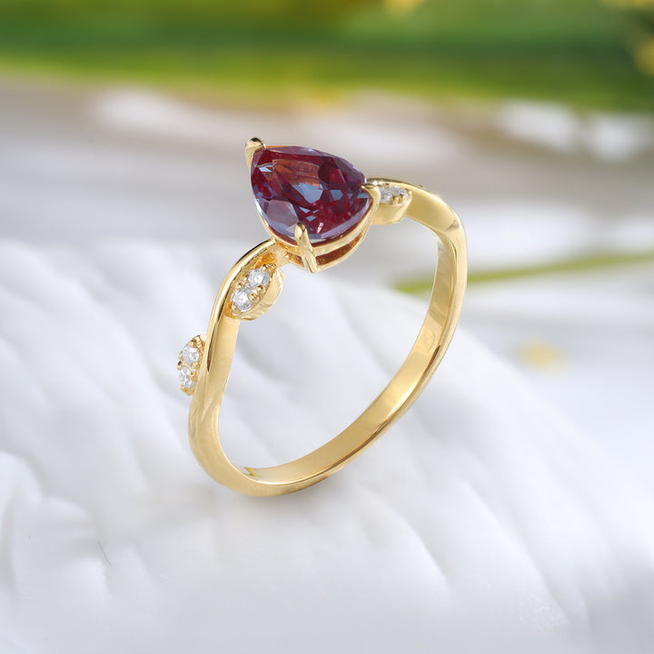 Silver Natural Alexandrite Ring