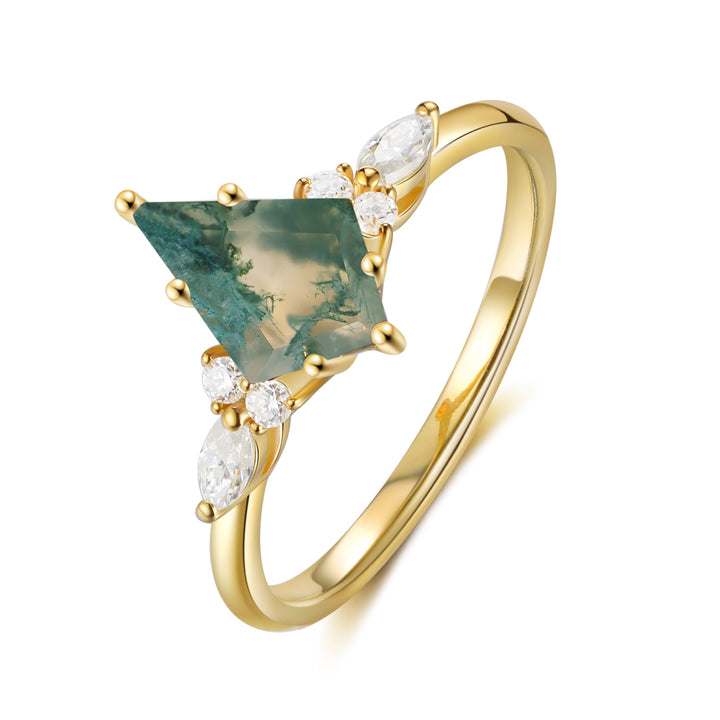 Natural Moss Agate Ring