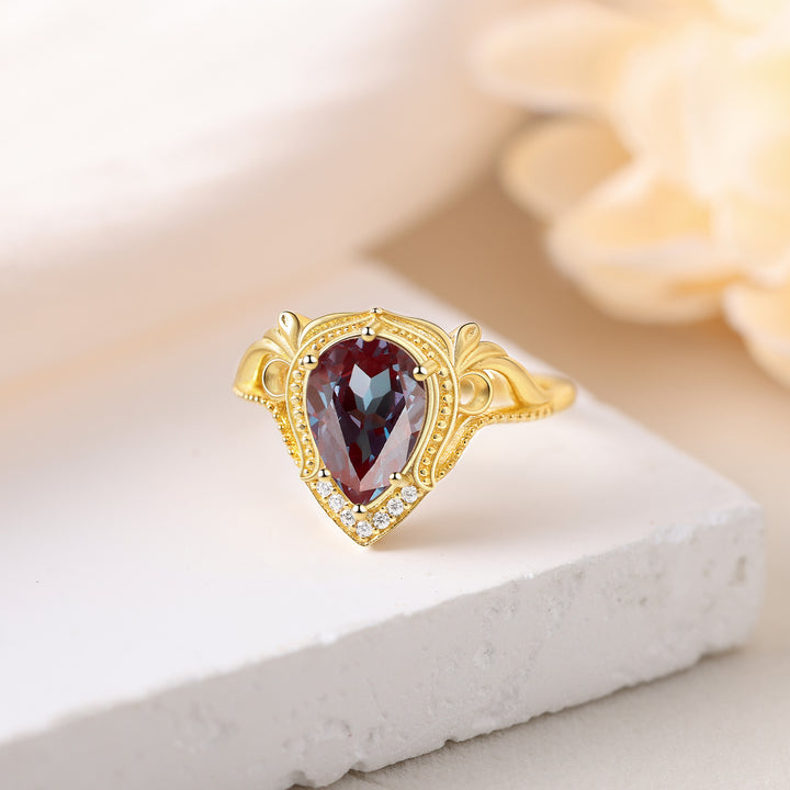 Silver Natural Alexandrite Ring