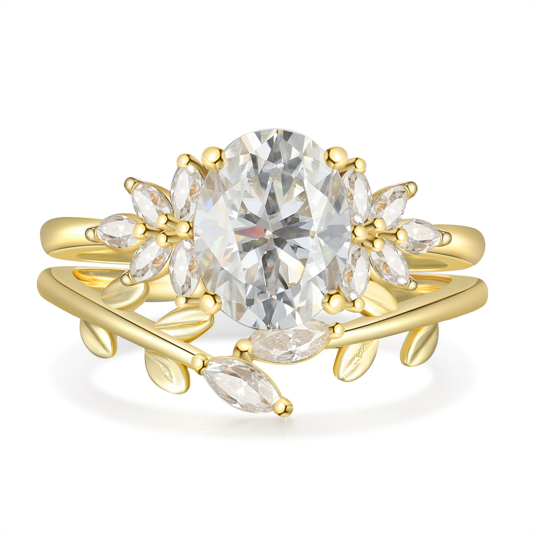 18K Gold Natural Moissanite Ring