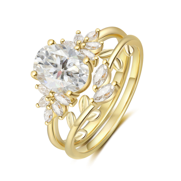 18K Gold Natural Moissanite Ring