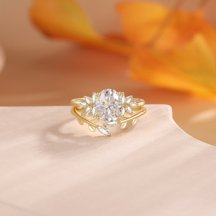 18K Gold Natural Moissanite Ring