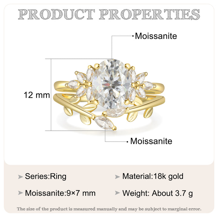 18K Gold Natural Moissanite Ring