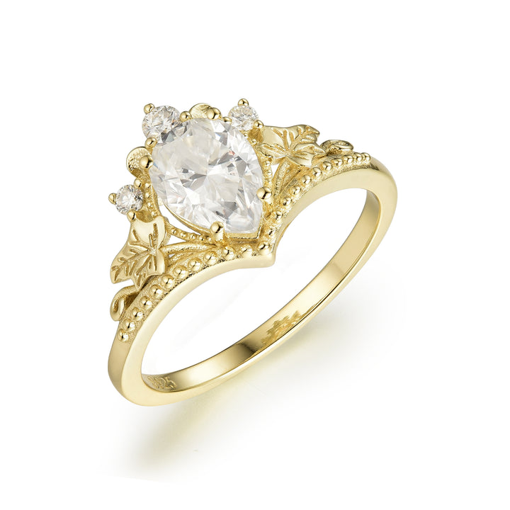 Silver Natural Moissanite Ring