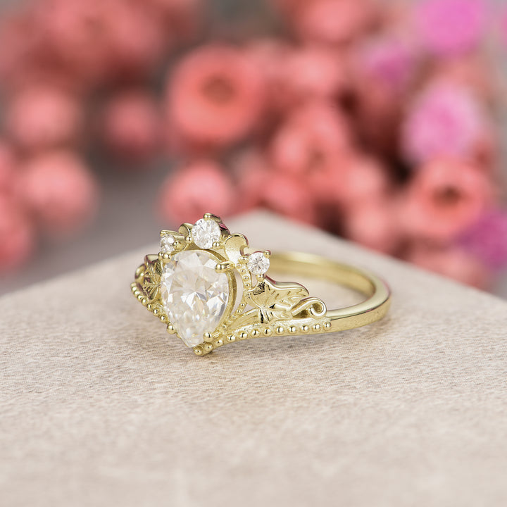 Silver Natural Moissanite Ring