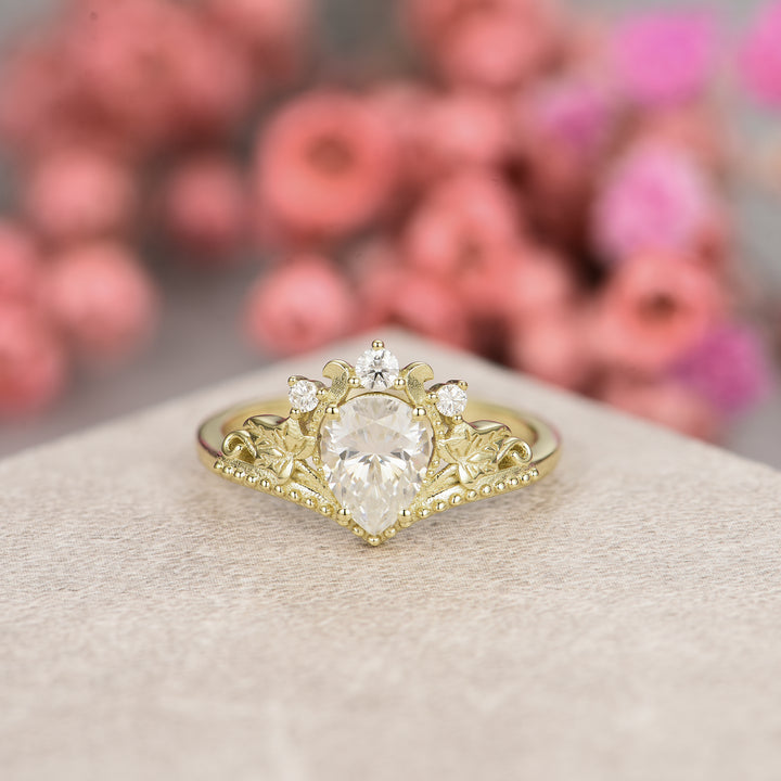 Silver Natural Moissanite Ring