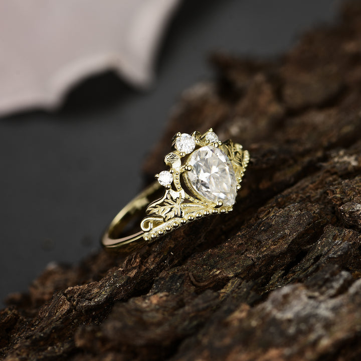 Silver Natural Moissanite Ring