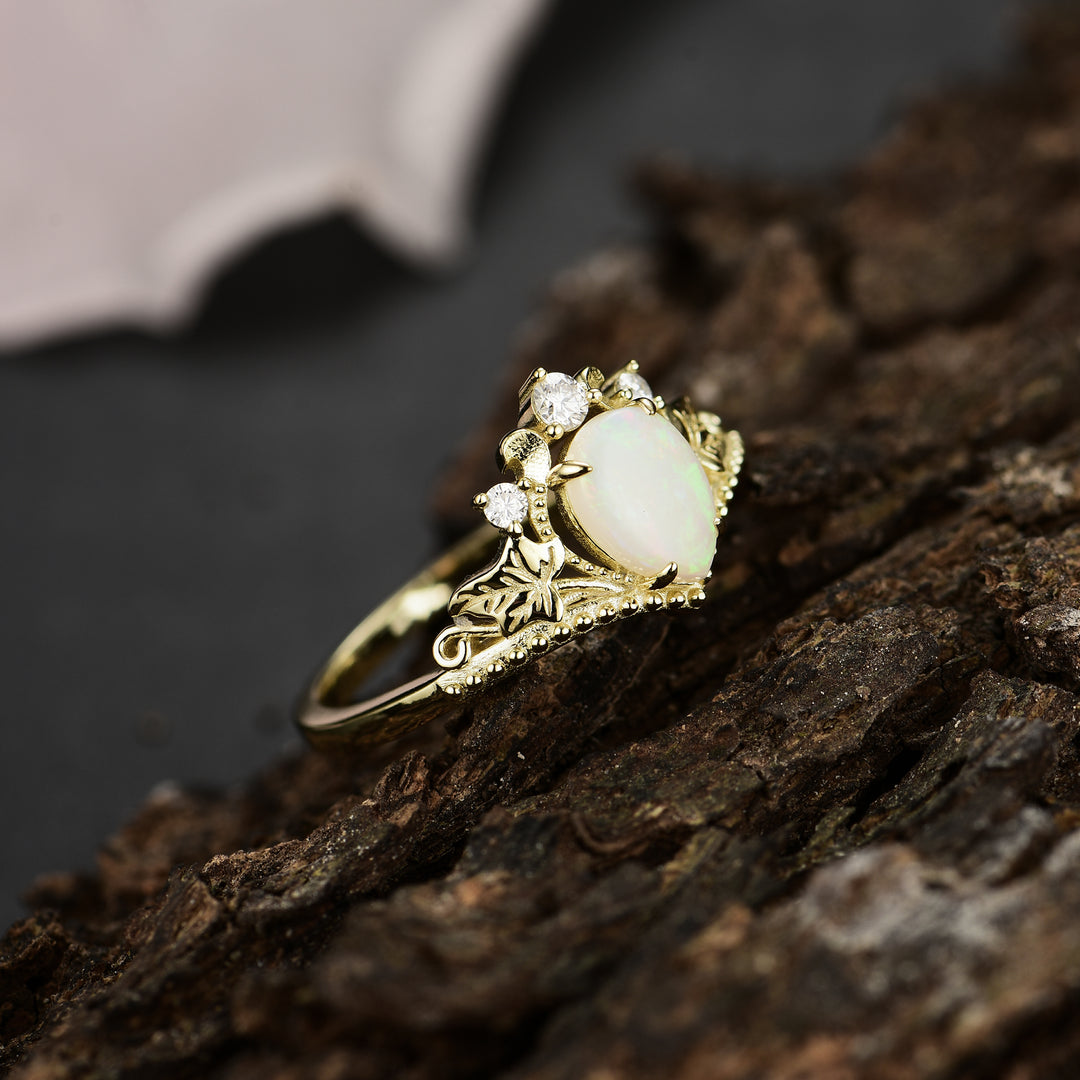 Silver Natural Opal Ring