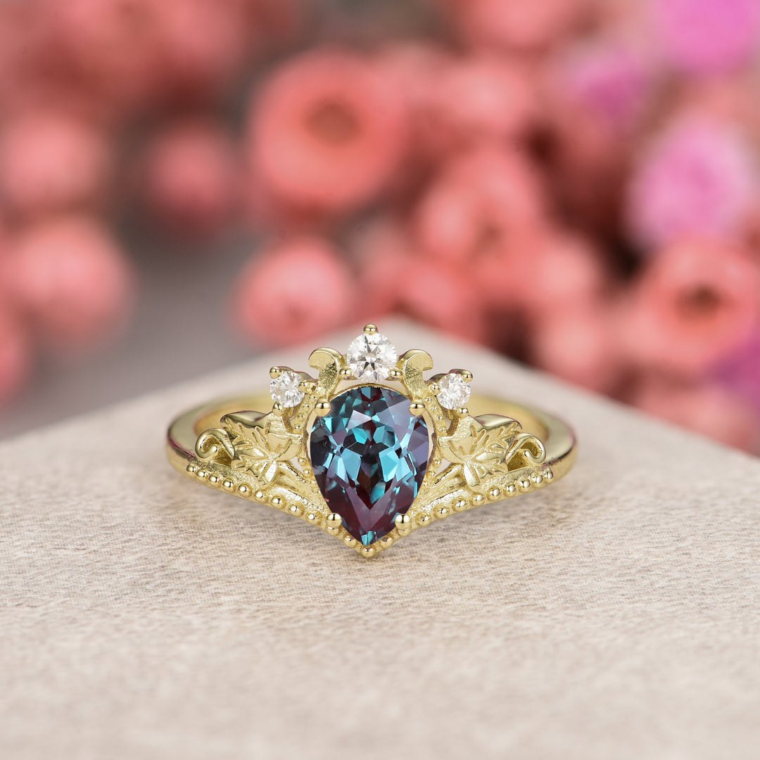 Silver Natural Alexandrite Ring