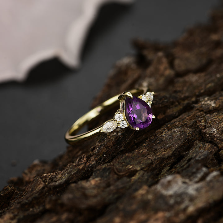 Silver Natural Amethyst Ring