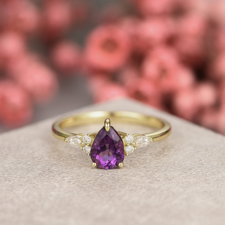 Silver Natural Amethyst Ring