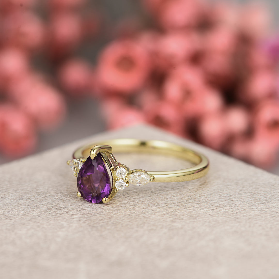 Silver Natural Amethyst Ring
