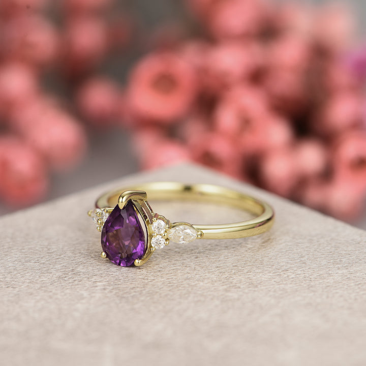 Silver Natural Amethyst Ring