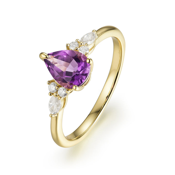 Silver Natural Amethyst Ring