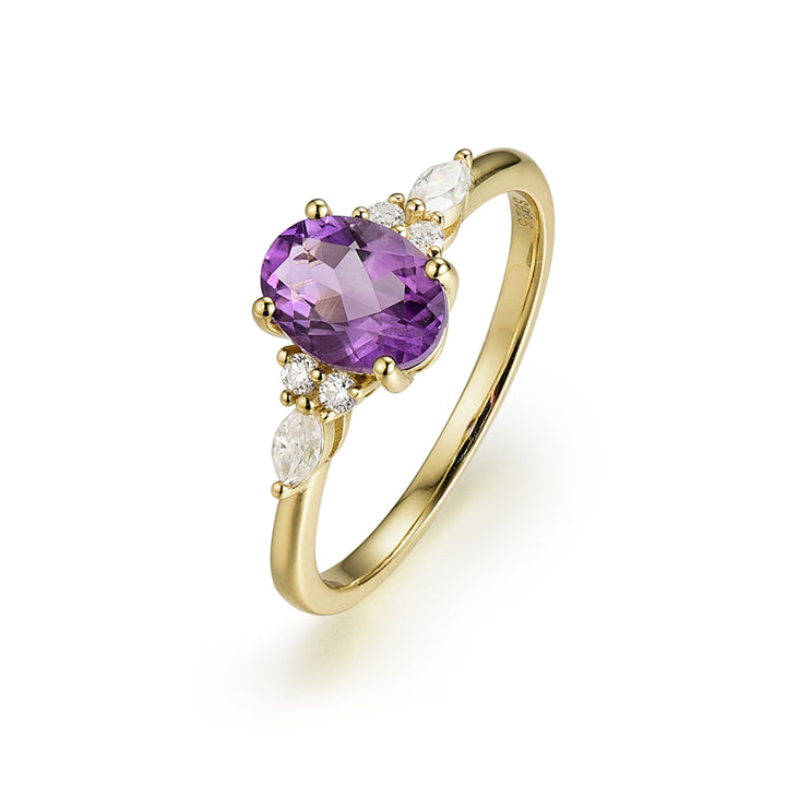 Silver Natural Amethyst Ring