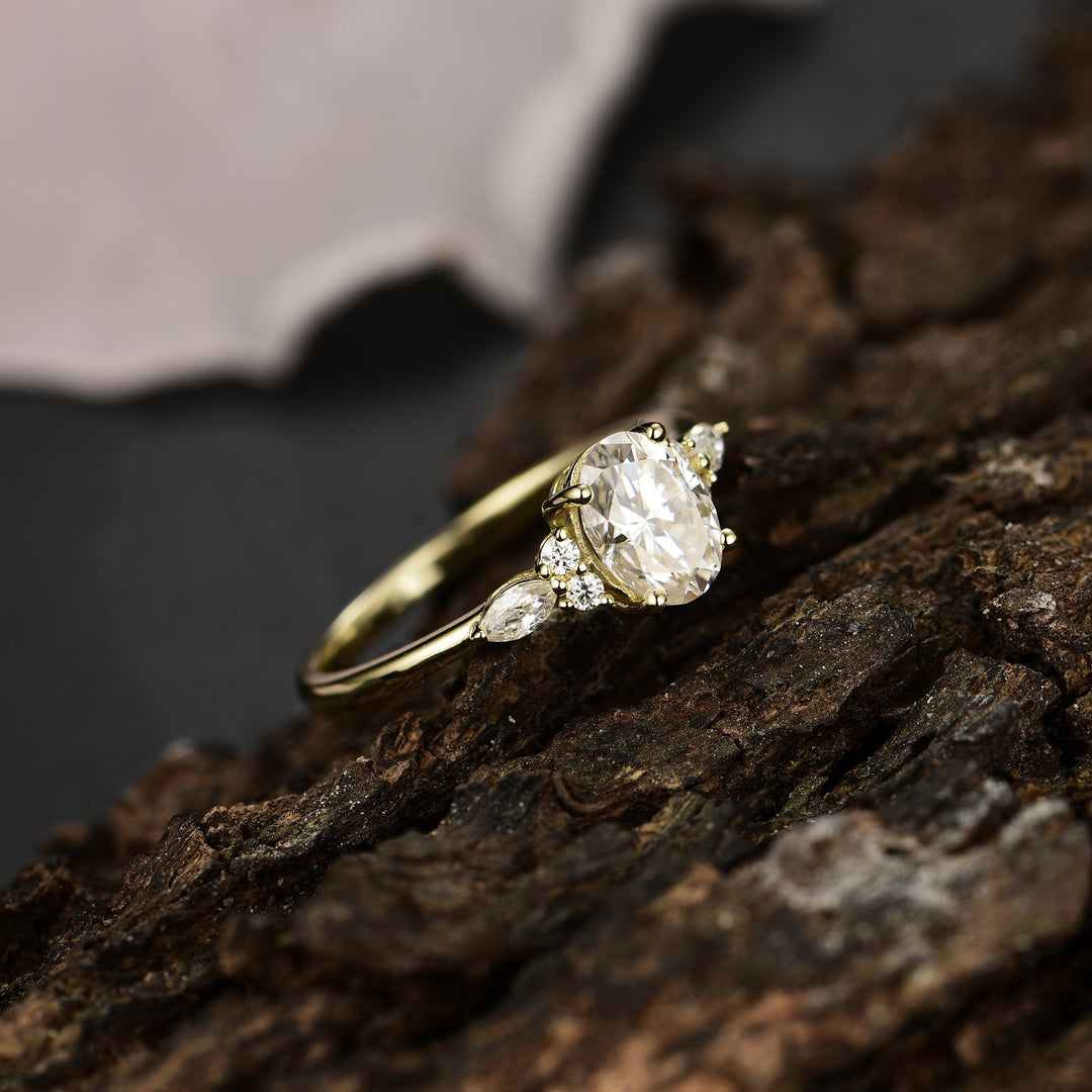 Silver Natural Moissanite Ring