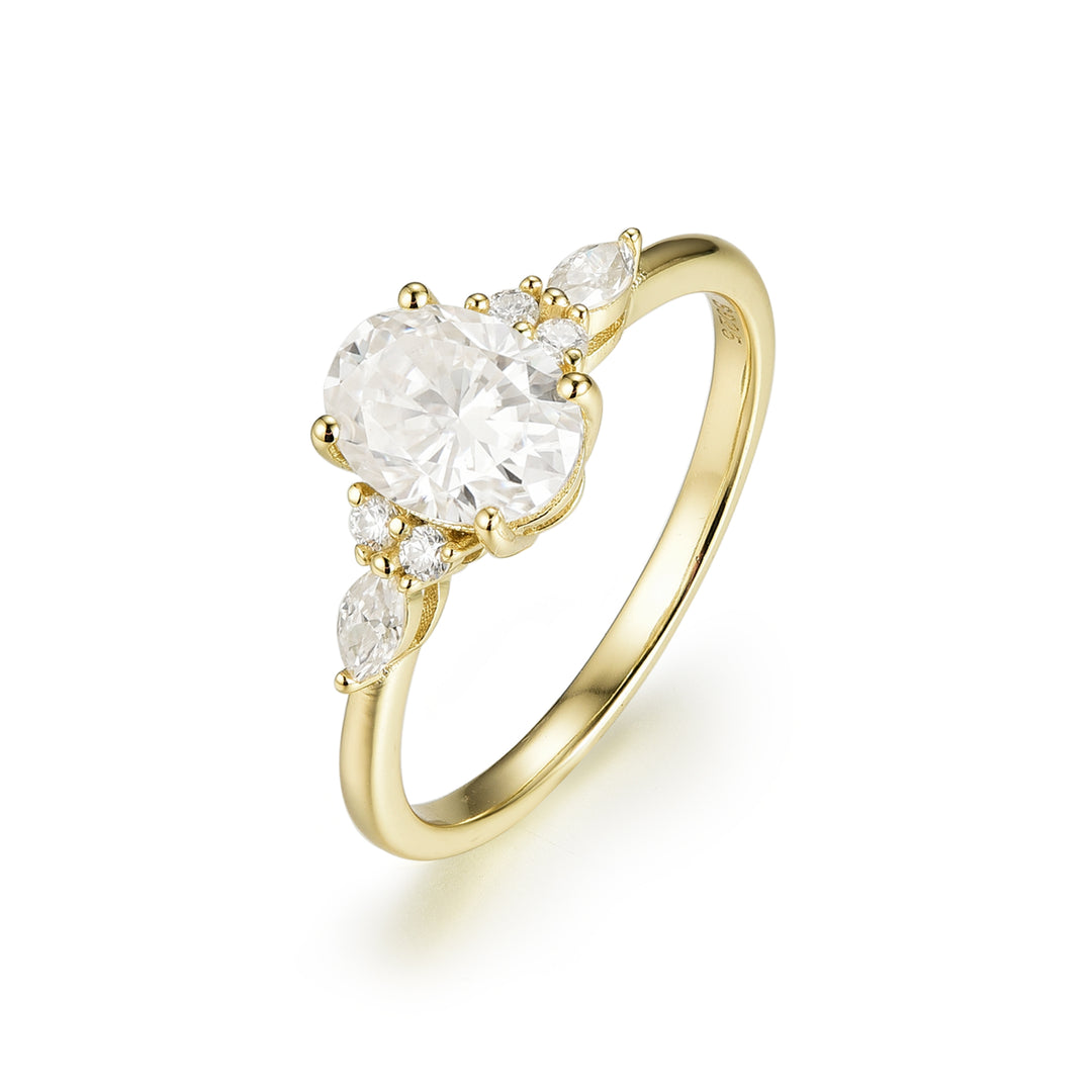 Silver Natural Moissanite Ring