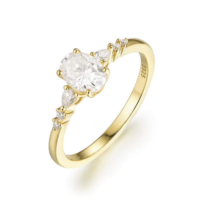 Silver Natural Moissanite Ring